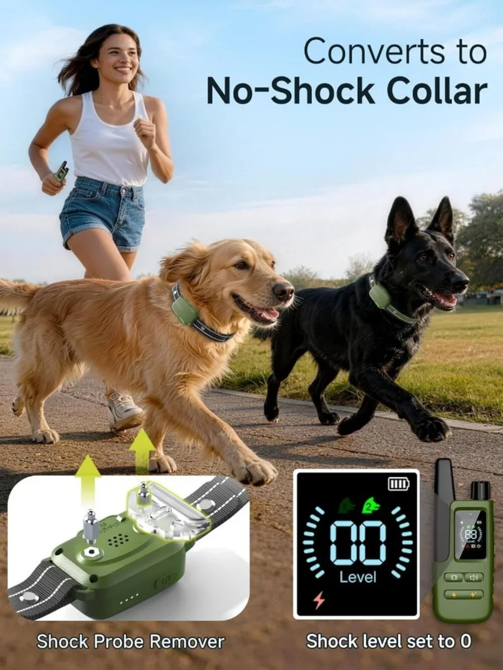 Rechargeable Shock Collar for 2 Dogs, 4500FT Remote Training System, 10-120lbs